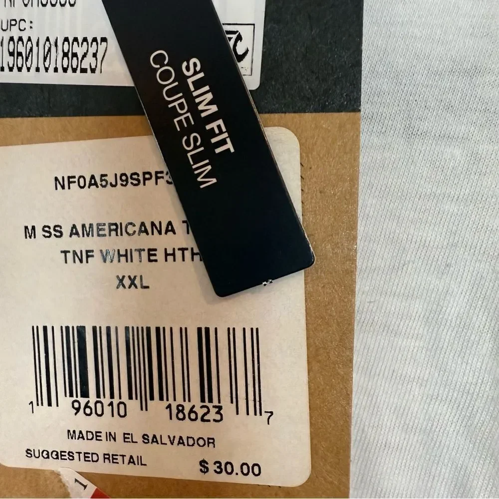 The North Face White Tee with Red and Blue Graphic